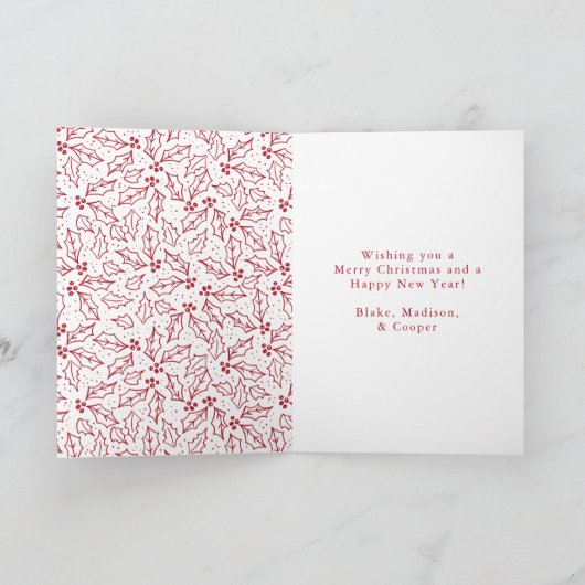 Good Tidings of Comfort & Joy Red Non-Photo Feestdagen Kaart (Binnen)