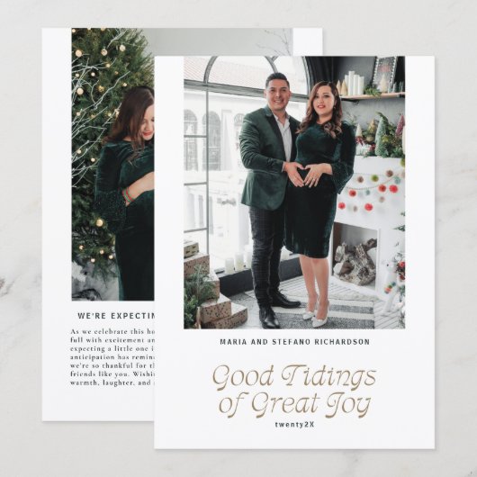 Good Tidings of Great Joy Photo Christmas Card Feestdagenkaart (Voorkant / Achterkant)