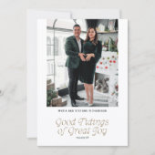 Good Tidings of Great Joy Photo Christmas Card Feestdagenkaart (Voorkant)