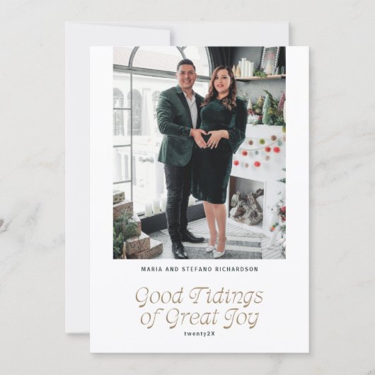 Good Tidings of Great Joy Photo Christmas Card Feestdagenkaart (Voorkant)
