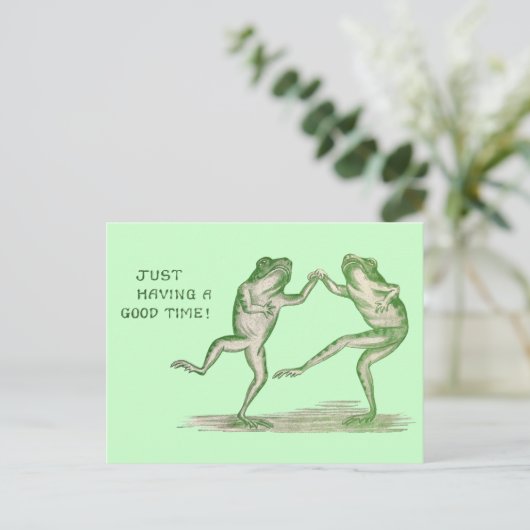 Good Time Frogs Dance Briefkaart (Staand voorkant)