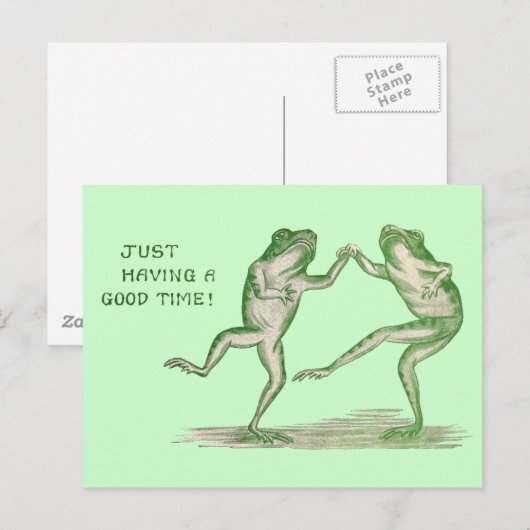 Good Time Frogs Dance Briefkaart (Voorkant / Achterkant)