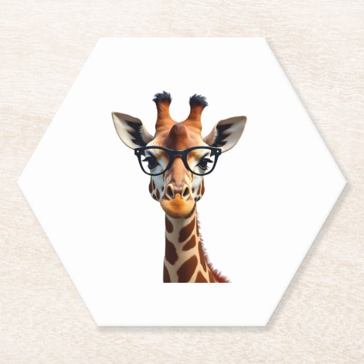 Good Time Hipster Giraffe T-Shirt Men's Women's Ch Kartonnen Onderzetters (Voorkant)