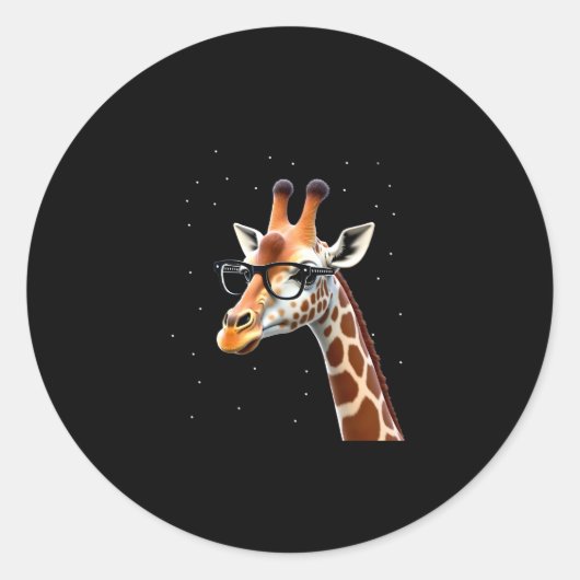 Good Time Hipster Giraffe T-Shirt Men's Women's Ch Ronde Sticker (Voorkant)
