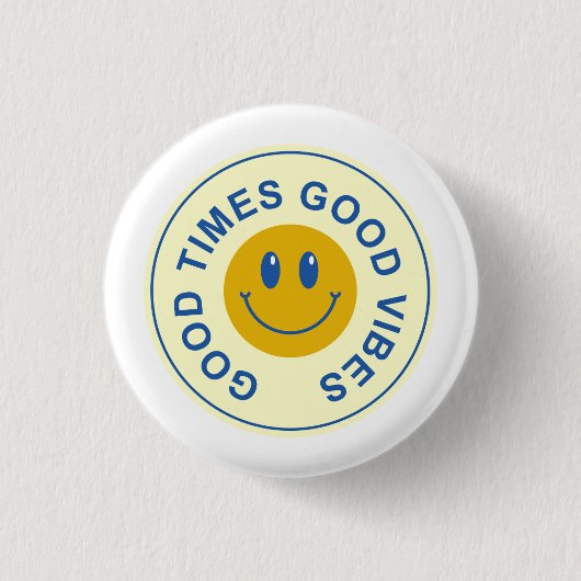 Good Time Retro Ronde Button 3,2 Cm (Voorkant)