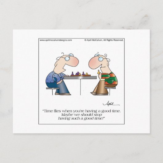 GOOD TIMES Cartoon Briefkaart van April McCallum (Voorkant)