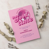 Good Times Groovy Pink Bachelorette Party Kaart
