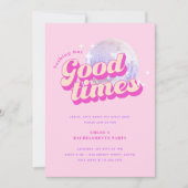 Good Times Groovy Pink Bachelorette Party Kaart (Voorkant)