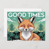 Good Times Red Fox in a Weed Field Briefkaart (Voorkant / Achterkant)