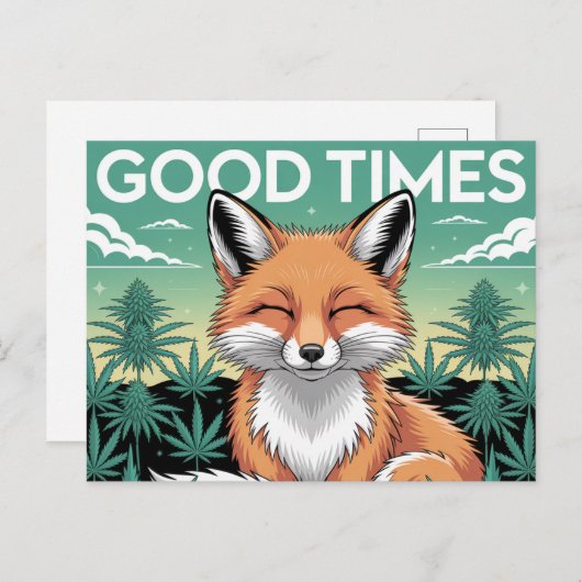Good Times Red Fox in a Weed Field Briefkaart (Voorkant / Achterkant)
