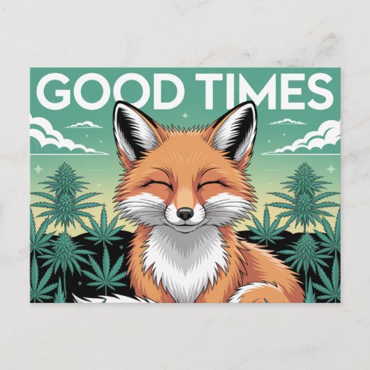 Good Times Red Fox in a Weed Field Briefkaart (Voorkant)