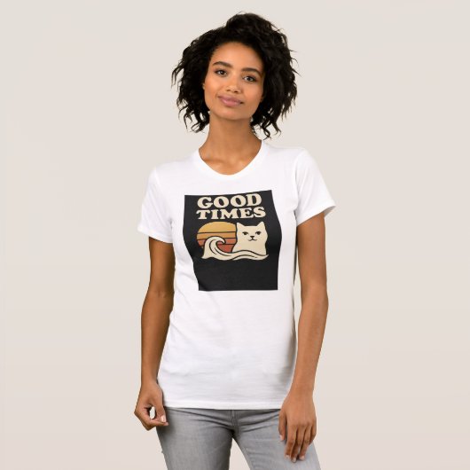 Good Times Retro T-shirt –  Positive Vibes (Voorkant volledig)