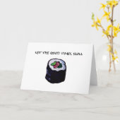 Good Times Roll Sushi Kaart, Viering Kaart (Gele Bloem)