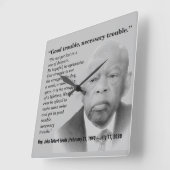 Good Trouble, John Lewis, gray Vierkante Klok (Hoek)