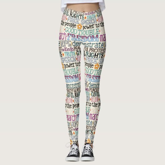 good trouble typography leggings (Voorkant)