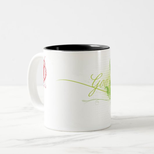 Good Vibe Zone Tweekleurige Koffiemok (Voorkant links)