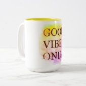 Good Vibes 15 oz Two-Tone Mok (Voorkant links)