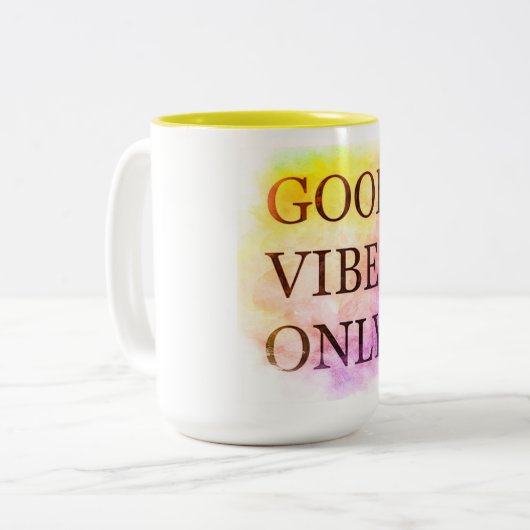 Good Vibes 15 oz Two-Tone Mok (Voorkant links)