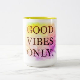 Good Vibes 15 oz Two-Tone Mok