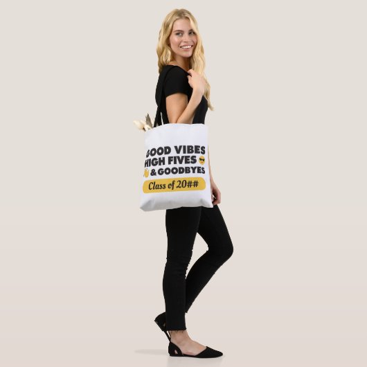 Good Vibes Afstuderen Message Canvas tas (Op model)