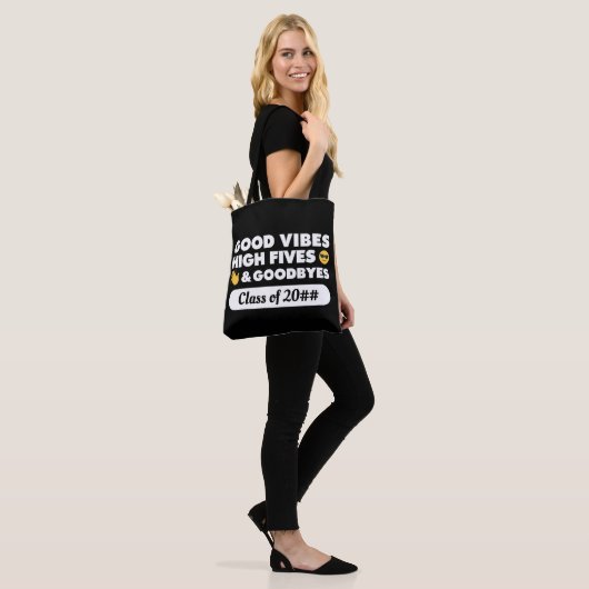 Good Vibes Afstuderen Message Canvas tas (Op model)
