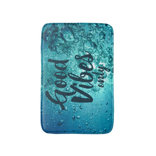 Good Vibes and Cool Blue Water Badmat (Voorkant Verticaal)