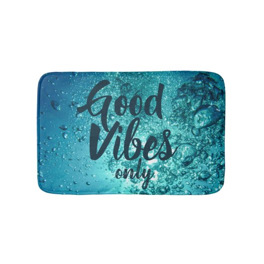 Good Vibes and Cool Blue Water Badmat (Voorkant)