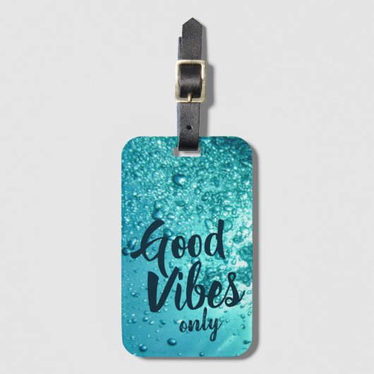 Good Vibes and Cool Blue Water Bagagelabel (Voorkant (verticaal))