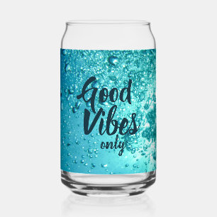 Good Vibes and Cool Blue Water Blikvorm Glas