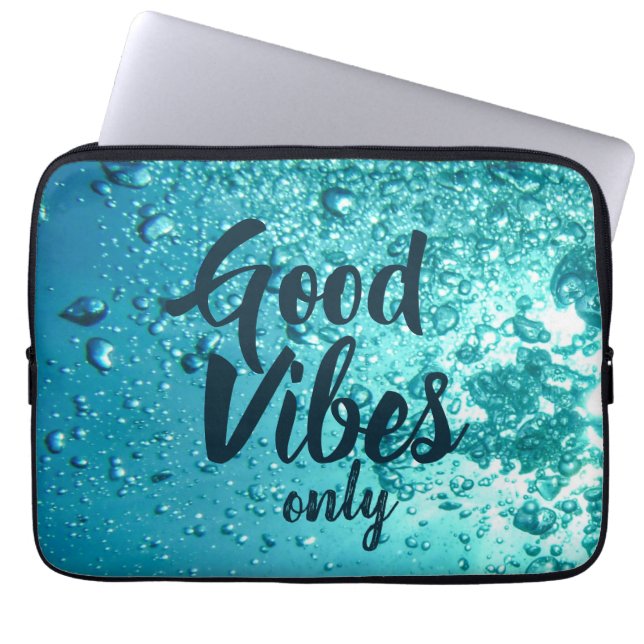 Good Vibes and Cool Blue Water Laptop Sleeve (Voorkant)
