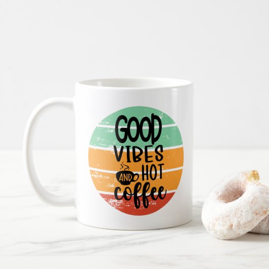 Good Vibes and Hot Coffee Koffiemok (Met donut)