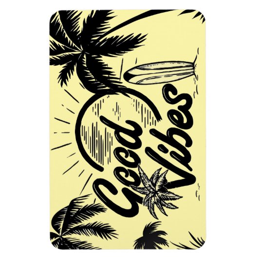 "Good Vibes" Art Design Magnet Magneet (Verticaal)