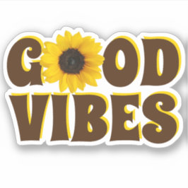 Good Vibes | Bright Sunflower Contour Sticker