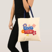 Good Vibes Bubble Letters & Hippy Flowers Tote Bag (Voorkant (product))