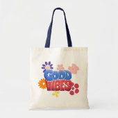 Good Vibes Bubble Letters & Hippy Flowers Tote Bag (Voorkant)