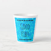 Good Vibes Clear Blue Pool Water Foto Latte Mok (Voorkant)