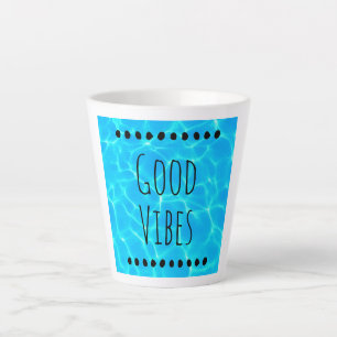 Good Vibes Clear Blue Pool Water Foto Latte Mok
