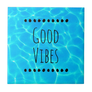 Good Vibes Clear Blue Pool Water Foto Tegeltje