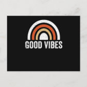 Good Vibes, Cool retro rainbow T-Shirt Briefkaart (Voorkant)
