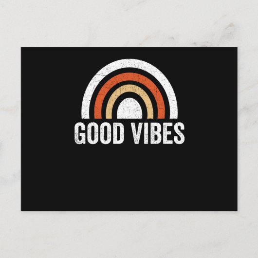 Good Vibes, Cool  retro rainbow T-Shirt Briefkaart (Voorkant)