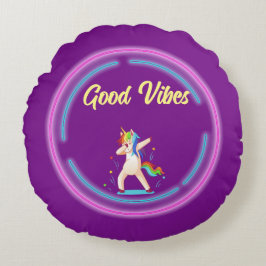 Good Vibes Eenhoorn Rond Kussen
