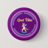 Good Vibes Eenhoorn Ronde Button 5,7 Cm (Voorkant)