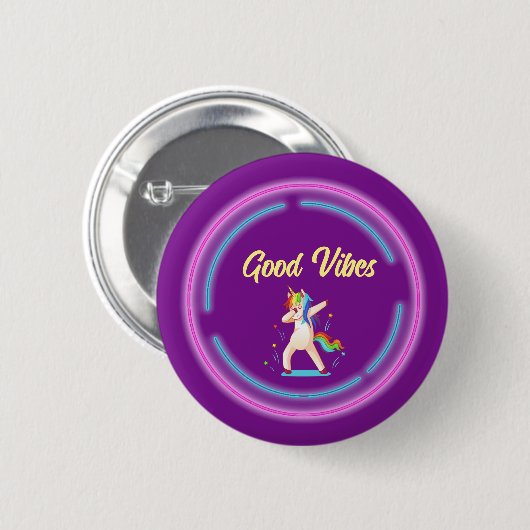 Good Vibes Eenhoorn Ronde Button 5,7 Cm (Voorkant /achterkant)