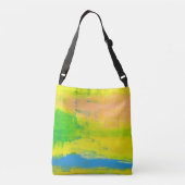 Good Vibes Eny - Blue Yellow Abstract Art Crossbody Tas (Achterkant)