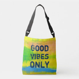 Good Vibes Eny - Blue Yellow Abstract Art Crossbody Tas
