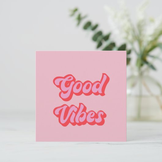 Good Vibes Flat Wenskaart (Staand voorkant)