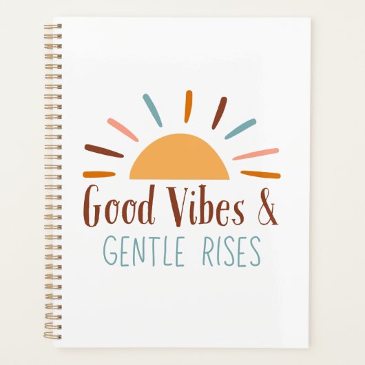Good Vibes & Gentle Rises Boho Notitieboek/tijdsch Planner (Voorkant)