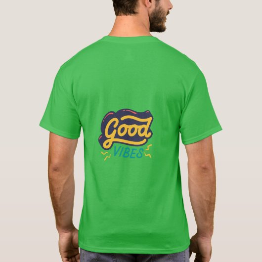 Good Vibes Graphic T-Shirt - Retro Style Groen T-s (Achterkant)