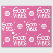 Good Vibes Handwriting (Kies uw eigen kleur) Cadeaupapier (Vlak)