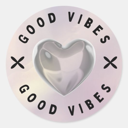 Good Vibes Heart Sticker (Voorkant)